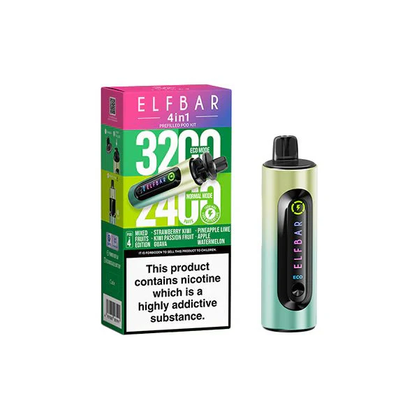 20mg Elf Bar 4 in 1 Pod Vape Kit 3200 Puffs - Image 11