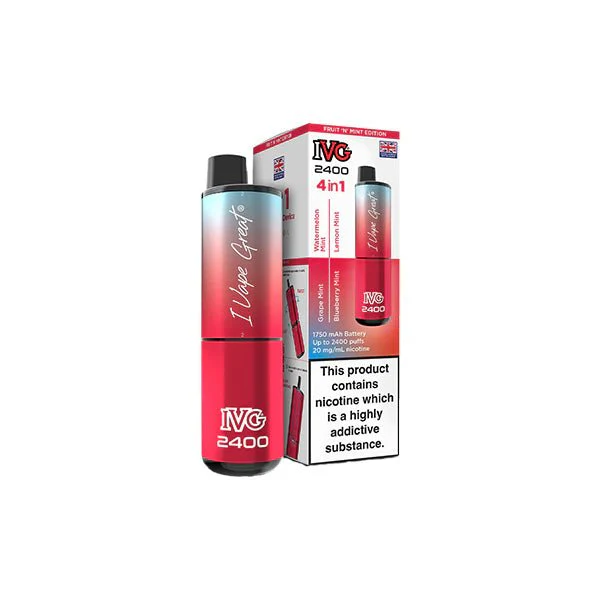 20mg IVG 2400 4 in 1 Multi Edition Rechargeable Pod Vape Kit 2400 Puffs - Image 6