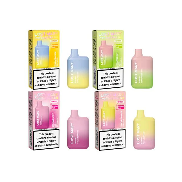 20mg Lost Mary BM600 Prefilled Pod Vape Kit 600 Puffs -