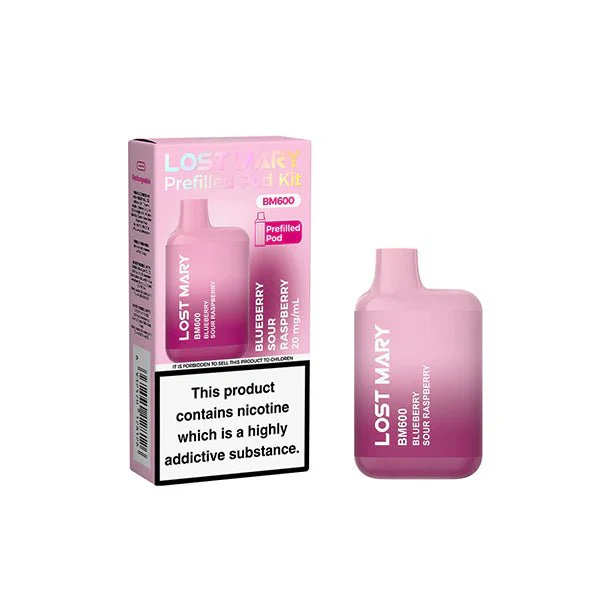 20mg Lost Mary BM600 Prefilled Pod Vape Kit 600 Puffs - - Image 3