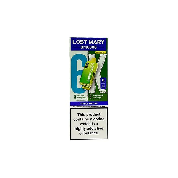 20mg LOST MARY BM6000 Refillable Pod Kit - 6000 Puffs - - Image 19