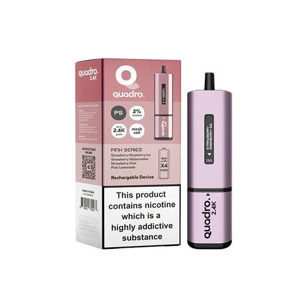 20mg Quadro 2.4K Pod Vape Kit 4 in 1 - 2400 Puffs - Image 3