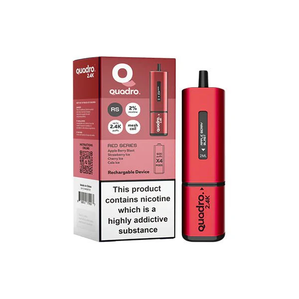20mg Quadro 2.4K Pod Vape Kit 4 in 1 - 2400 Puffs - Image 4
