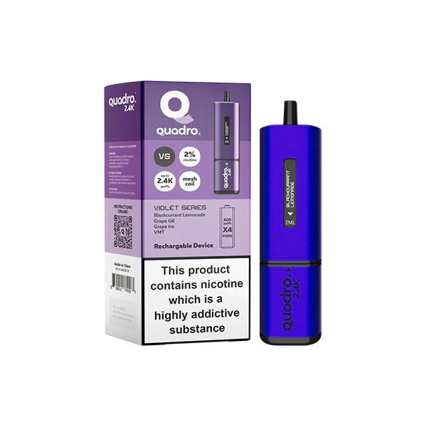 20mg Quadro 2.4K Pod Vape Kit 4 in 1 - 2400 Puffs - Image 5