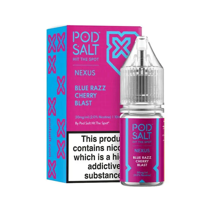 Blue Razz Cherry Blast 10ml Nic Salt E-Liquid by Pod Salt