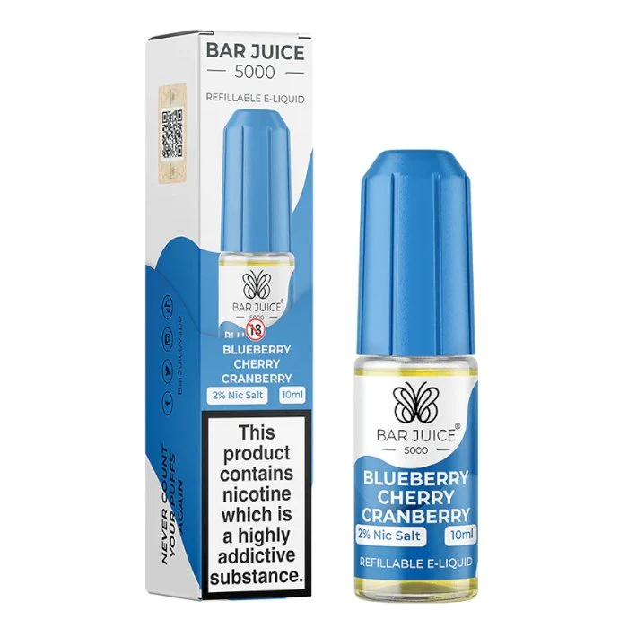 Blueberry Cherry Cranberry 10ml Nic Salt E-Liquid by Bar Juice 5000