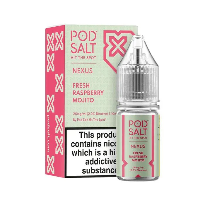 Fresh Raspberry Mojito 10ml Nic Salt E-Liquid by Pod Salt