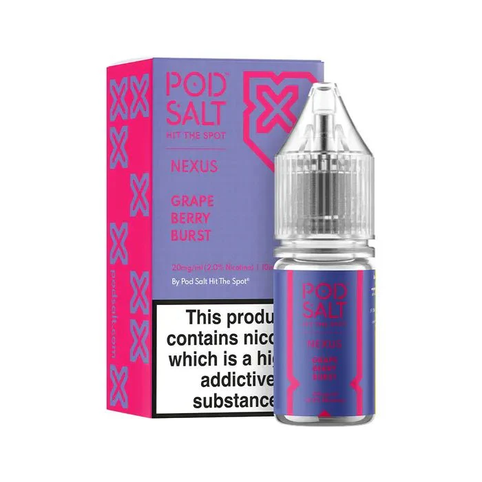 Grape Berry Burst 10ml Nic Salt E-Liquid by Pod Salt
