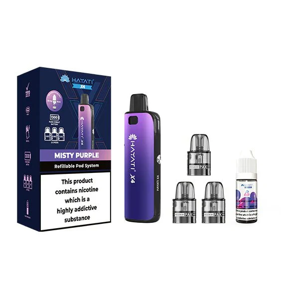 Hayati X4 Refillable Pod Vape Kit  Includes 1X Nic Salts 20mg + 3x Refillable Pods - Image 4