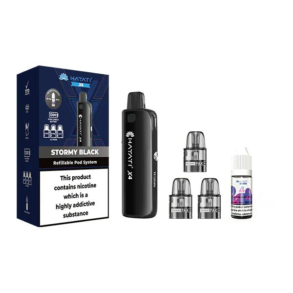 Hayati X4 Refillable Pod Vape Kit  Includes 1X Nic Salts 20mg + 3x Refillable Pods - Image 5