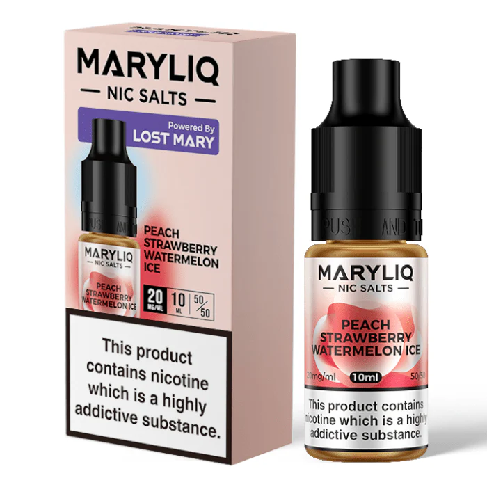 Lost Mary MARYLIQ Nic Salts - Peach Strawberry Watermelon Ice - 10ml