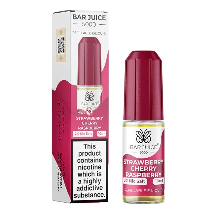 Strawberry Cherry Raspberry 10ml Nic Salt E-Liquid by Bar Juice 5000