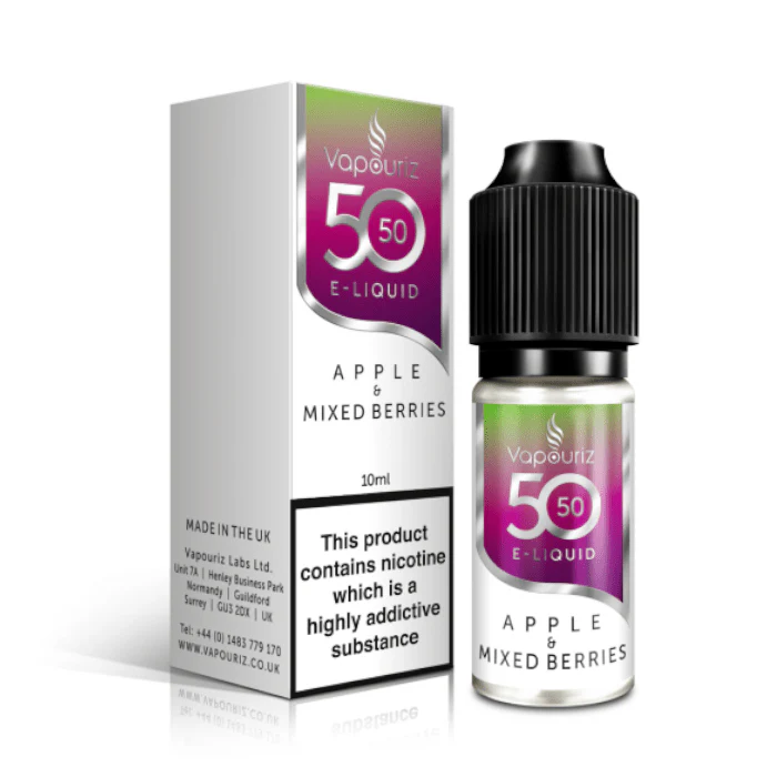 Vapouriz 50/50 E-Liquid - Apple & Mixed Berries - 10ml