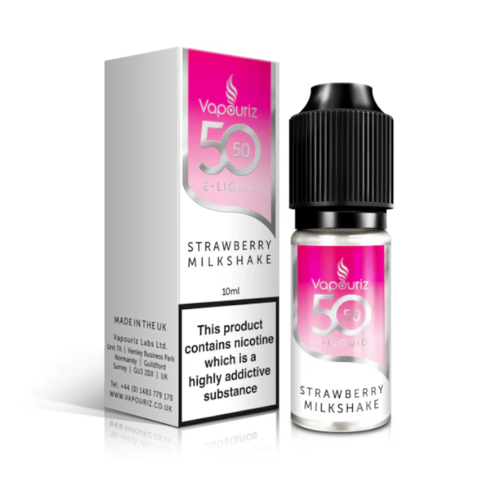 Vapouriz 50/50 E-Liquid - Strawberry Milkshake - 10ml