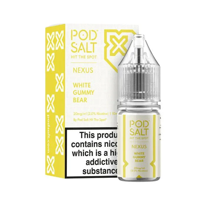 White Gummy Bear 10ml Nic Salt E-Liquid by Pod Salt